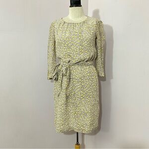 Pippa Yellow Hearts Graphic Print Silk Dress 2
